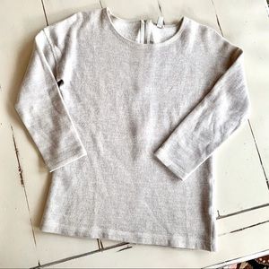 J.Crew Jaspe' Cream Zipper Back Tunic Sweater Ecru - Crew Neck Sweater Size XS